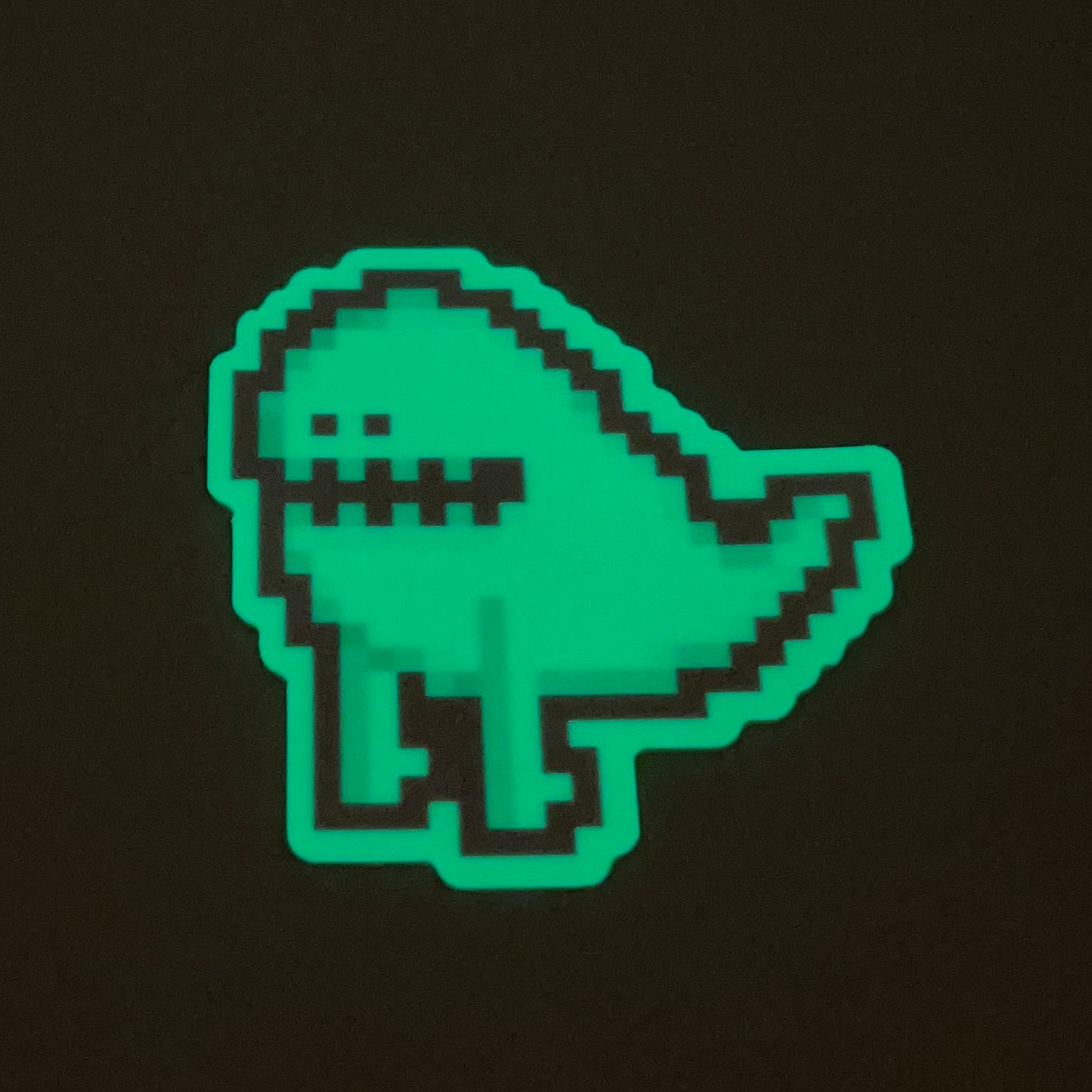 Glow in the dark eightbitghost sticker