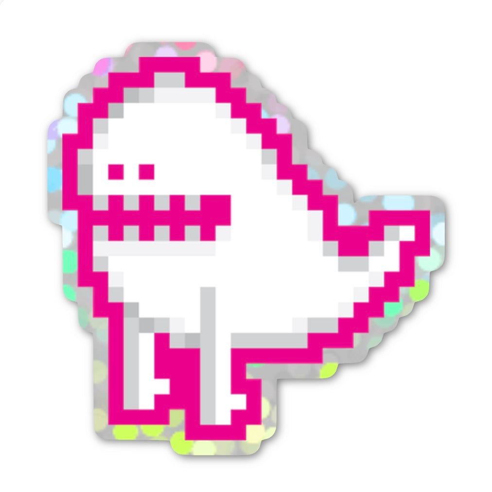Glitter eightbitghost sticker